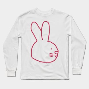 Color of the Year 2023 Viva Magenta Bunny Rabbit Portrait Long Sleeve T-Shirt